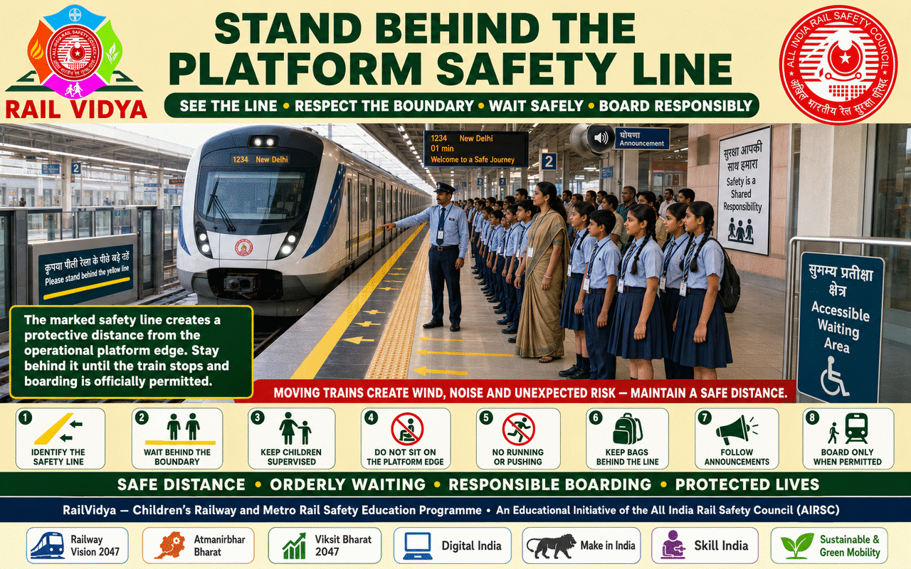 STAND BEHIND THE PLATFORM SAFETY LINE