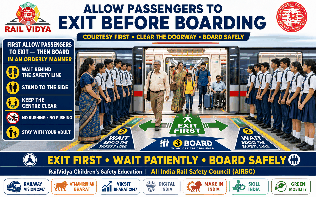 ALLOW PASSENGERS TO EXIT BEFORE BOARDING