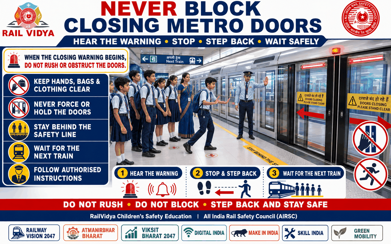 NEVER BLOCK CLOSING METRO DOORS