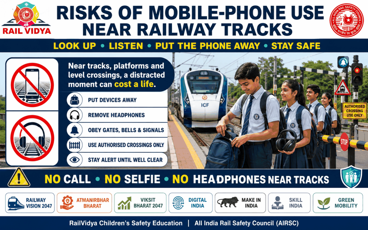 RISKS OF MOBILE-PHONE USE NEAR RAILWAY TRACKS