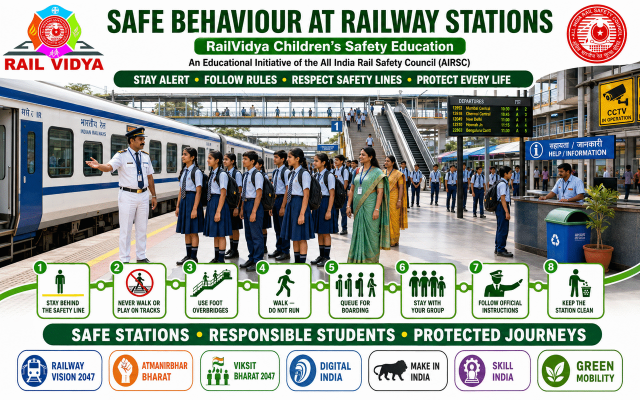SAFE BEHAVIOUR AT RAILWAY STATIONS